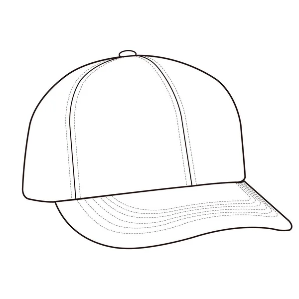 Baseballmütze Hut Mode Flache Skizze — Stockfoto