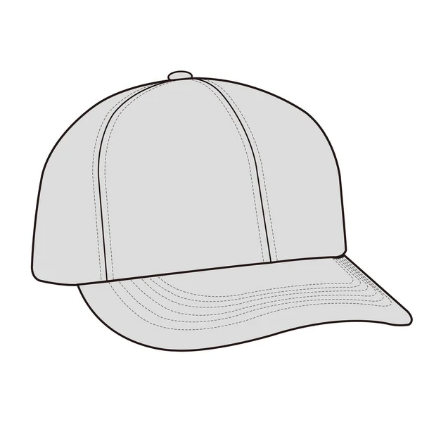 Baseball Cap Hat Fashion Plat Schiță — Fotografie, imagine de stoc