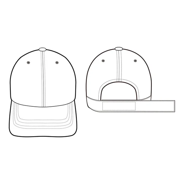 Baseball Cap Hat Fashion Flat Sketch — 스톡 사진