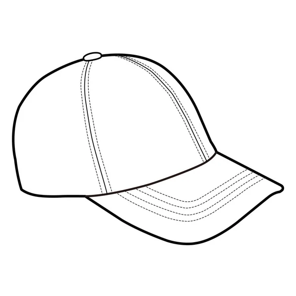 Baseball Cap Hat Fashion Flat Sketch — 스톡 사진