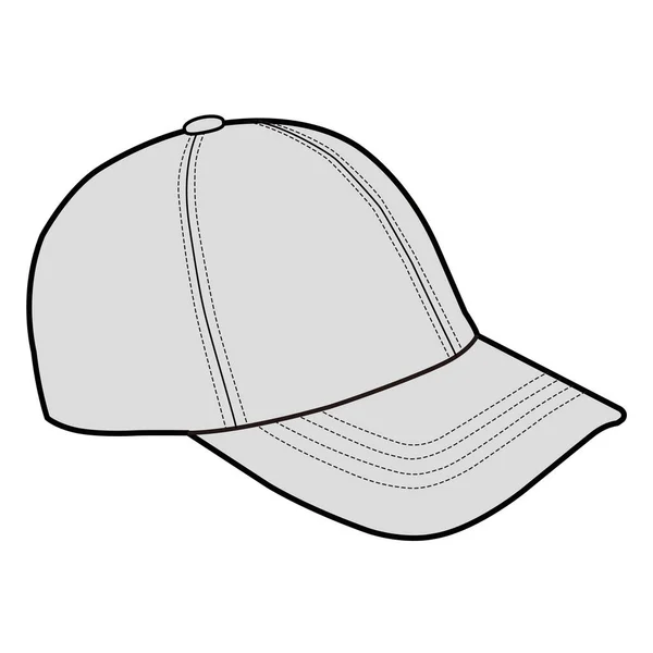 Baseball Cap Hat Fashion Flat Sketch — Stock Photo, Image
