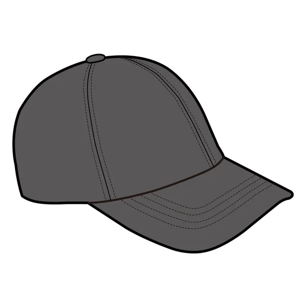 Baseball Cap Hat Fashion Flat Skisse – stockfoto