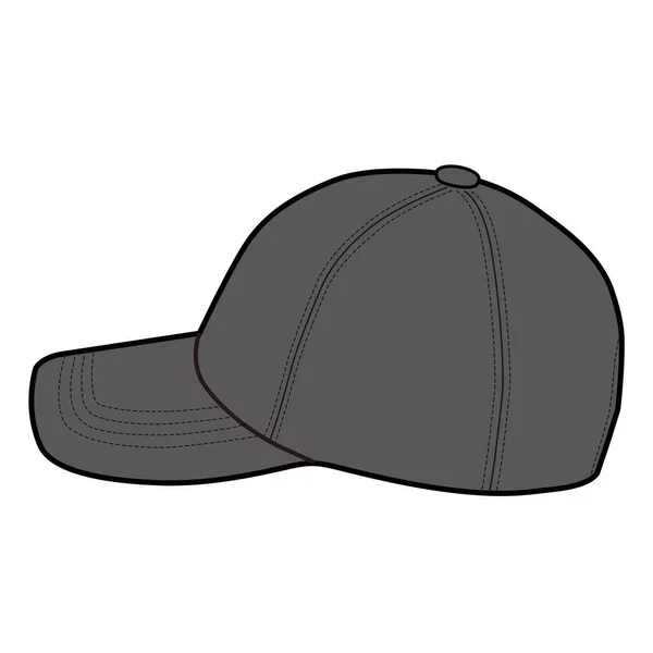 Baseball Cap Hat Fashion Flat Skisse – stockfoto
