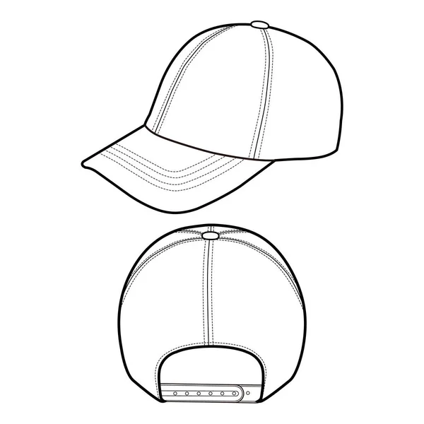 棒球帽帽时装平面草图 — 图库照片