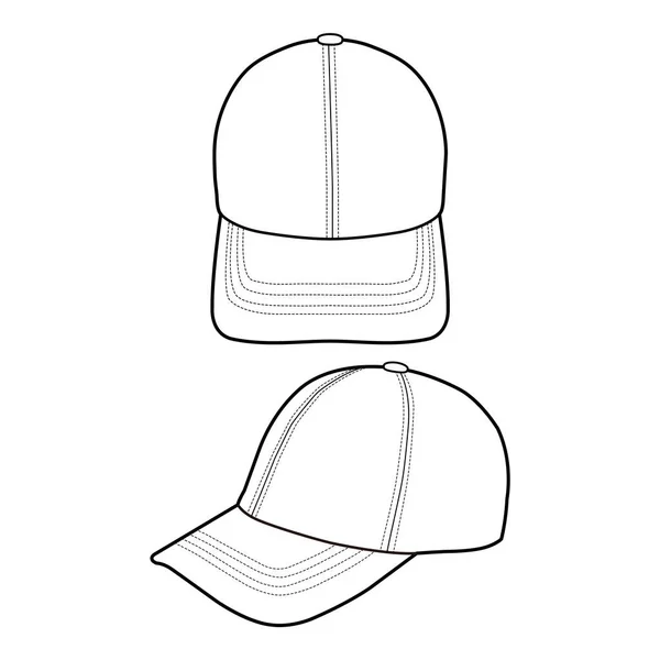Baseball Cap Hat Fashion Plat Schiță — Fotografie, imagine de stoc