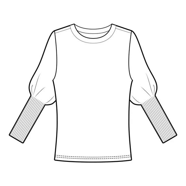 Μπλούζα Μπλούζα Top Μόδας Επίπεδη Σκίτσο — Φωτογραφία Αρχείου