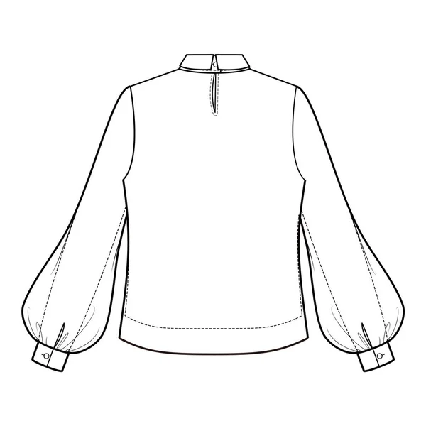 Shirt Blouse Top Fashion Flat Sketch — Stock Photo, Image