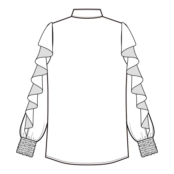 Camisa Blusa Top Fashion Flat Sketch — Fotografia de Stock