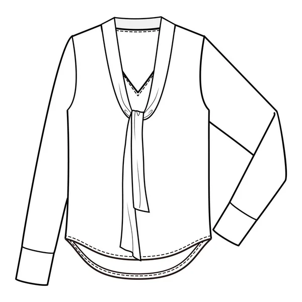 Shirt Blouse Top Fashion Flat Sketch — Stock Photo, Image