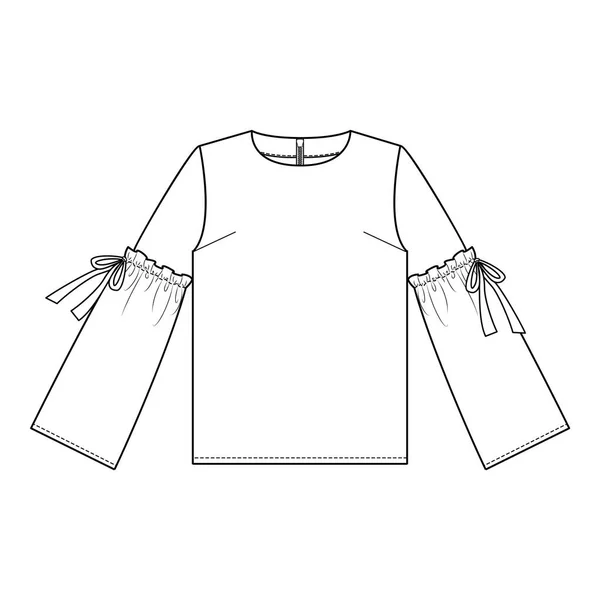 Camisa Blusa Boceto Plano Moda Superior — Foto de Stock