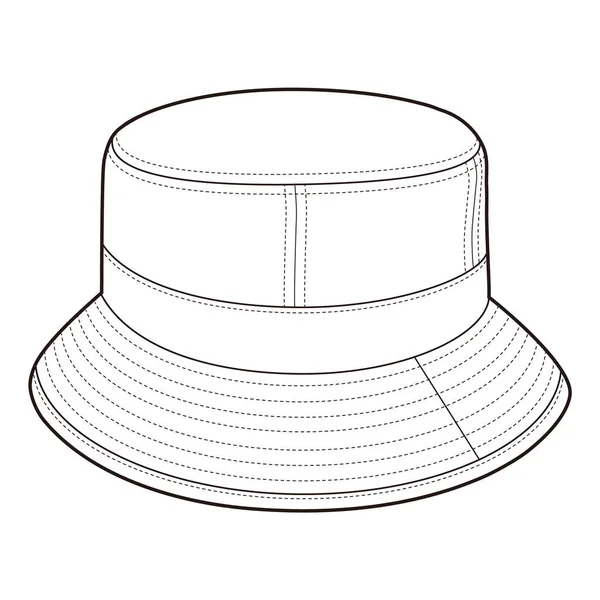 Bucket Hat Fashion Flat Sketch — Stock Photo, Image