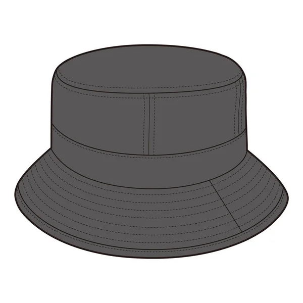Bucket Hat Fashion Platte Schets — Stockfoto