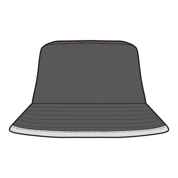 Bucket Hat Fashion Platte Schets — Stockfoto