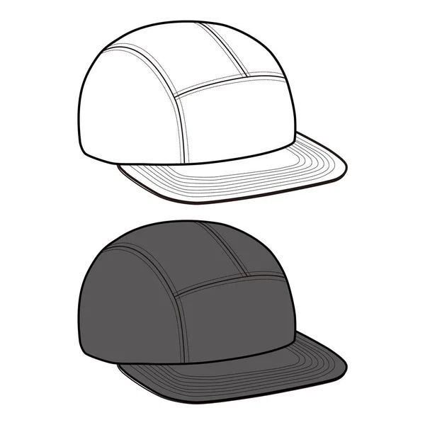 Camp Cap Hat Fashion Flat Sketch — Stock Photo, Image