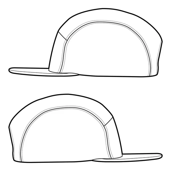 Camp Cap Hat Fashion Flat Sketch — Stock Photo, Image