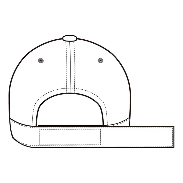Baseball Cap Snapback Hat Fashion Flat Sketch — Stock Photo, Image