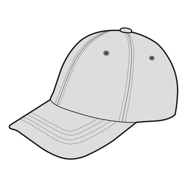 Baseball Cap Snapback Hat Fashion Flat Sketch — Stock Photo, Image