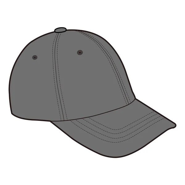 棒球帽背帽时装扁平草图 — 图库照片