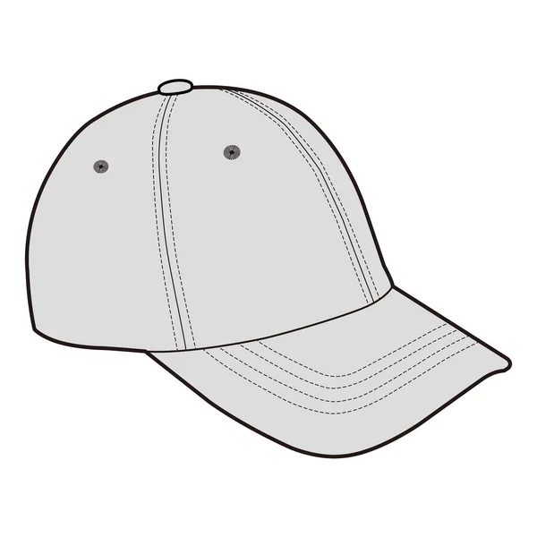 棒球帽背帽时装扁平草图 — 图库照片