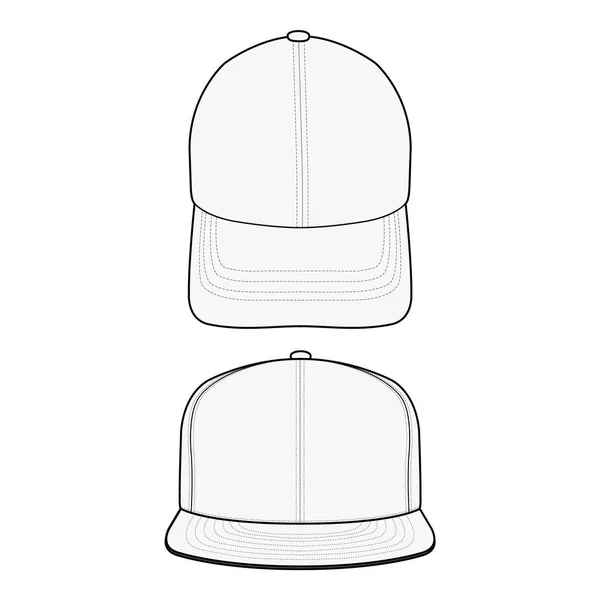 Baseball Sapka Snapback Hat Divat Lapos Vázlat — Stock Fotó