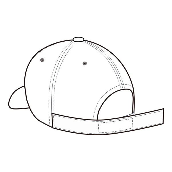 Baseball Cap Snapback Hat Fashion Flat Sketch — 스톡 사진