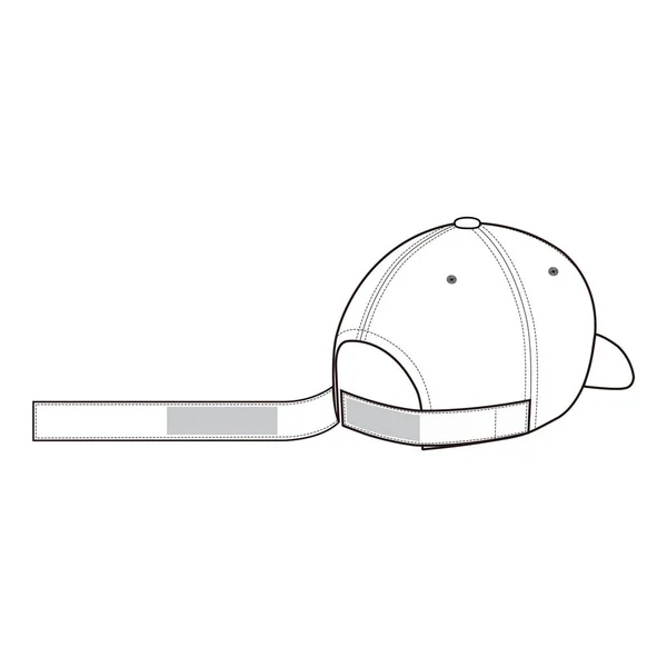 Baseball Cap Snapback Hat Fashion Flat Sketch — 스톡 사진