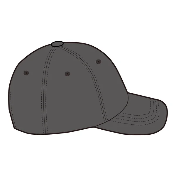 Baseball Cap Snapback Klobouk Módní Plochý Náčrt — Stock fotografie