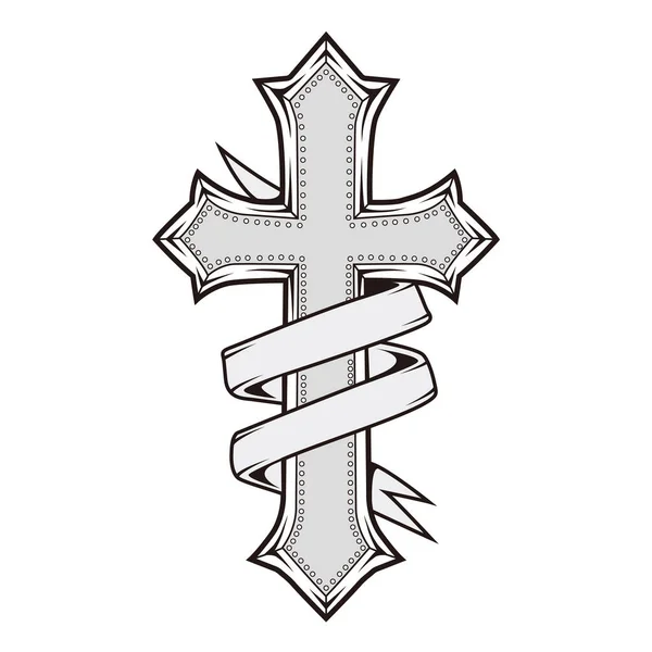 Cruz Tatuaje Religión Símbolo Dios —  Fotos de Stock