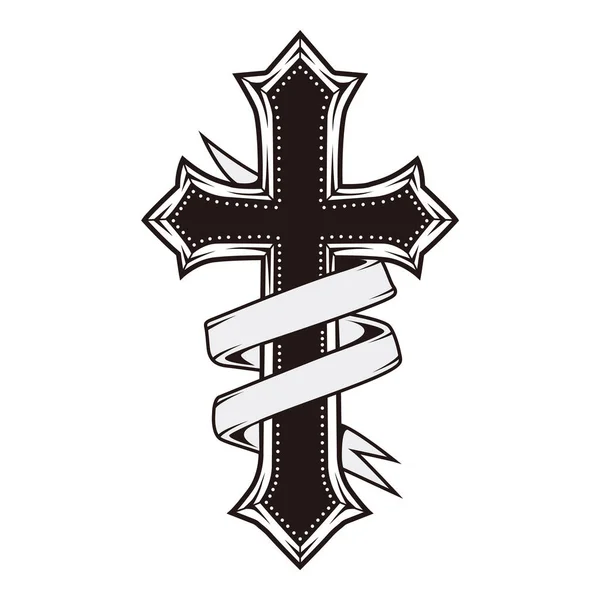Cruz Tatuagem Religião Símbolo Deus — Fotografia de Stock