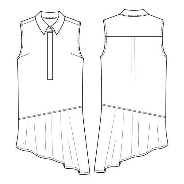 Kleid Einteilige Mode Flache Skizze — Stockfoto