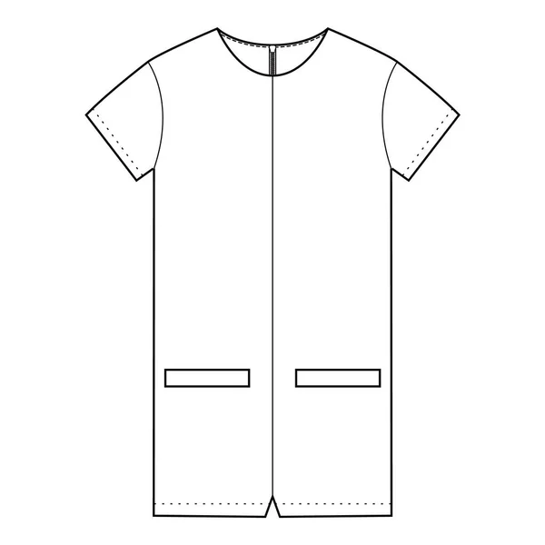 Dress One Piece Fashion Flat Sketch — Stock Photo, Image