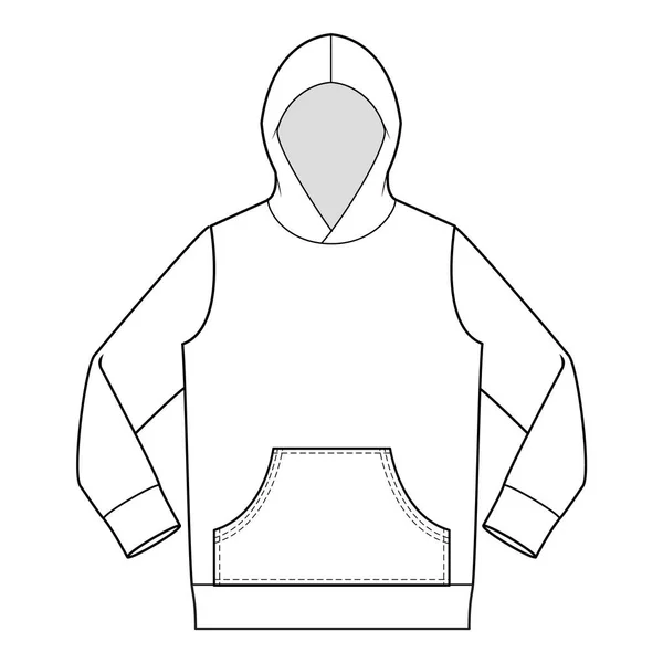 Hombre Con Sudadera Con Capucha Icono Esquema Ilustración Ropa Símbolo —  Fotos de Stock