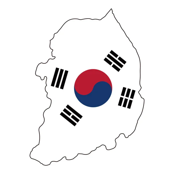 Κορέα Βόρεια Κορέα Νότια Κορέα Ασία Σημαία Χώρα Χάρτης — Φωτογραφία Αρχείου