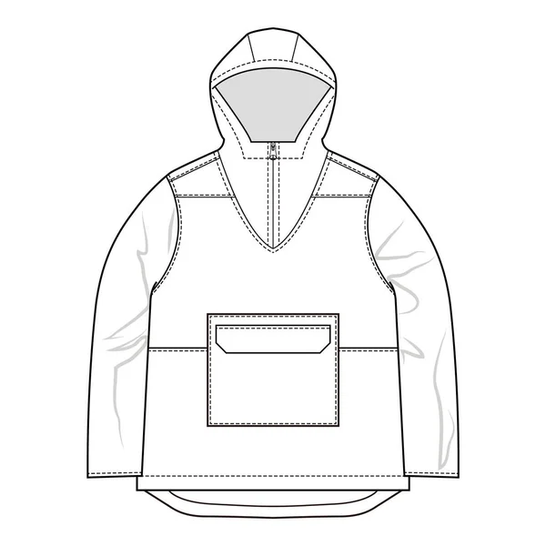Hoodie Hooded Sweatshirt Design Flat — стокове фото