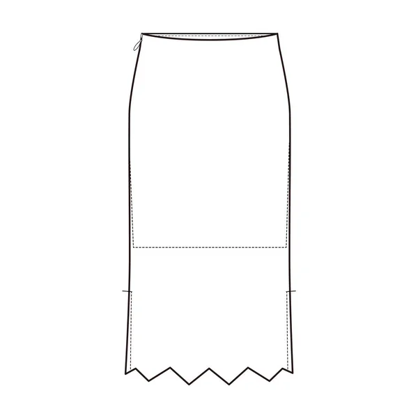 Skirt Σχέδιο Μόδας Επίπεδη Σκίτσο — Φωτογραφία Αρχείου