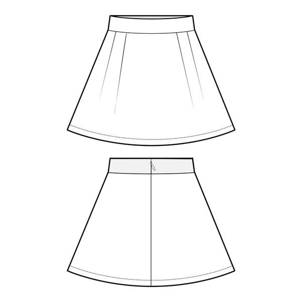 Skirt Design Fashion Flat Sketch — Stock Photo, Image