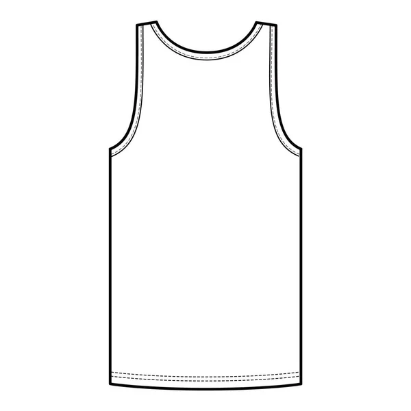 Sleeveless Tank Top Fashion Flat Sketch — Stock Photo, Image
