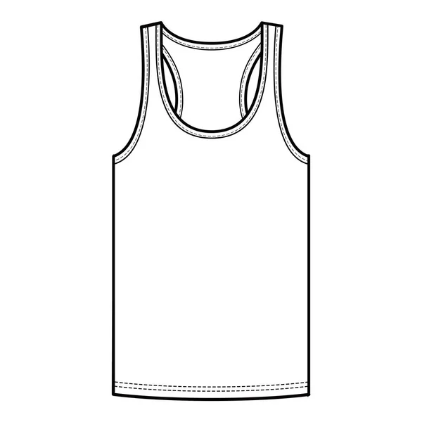 Sleeveless Tank Top Fashion Flat Sketch — Stock Photo, Image