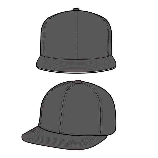 Snapback Cap Hat Divat Lapos Vázlat — Stock Fotó
