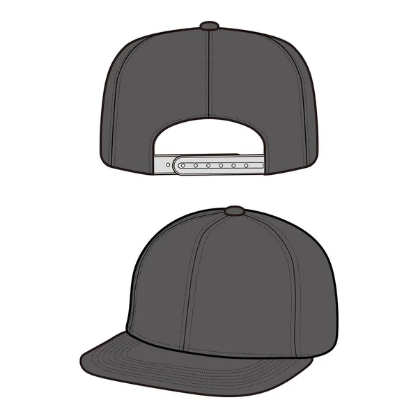 Snapback Cap Hat Divat Lapos Vázlat — Stock Fotó