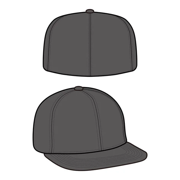スナップバックキャップ帽子ファッションフラットスケッチ — ストック写真