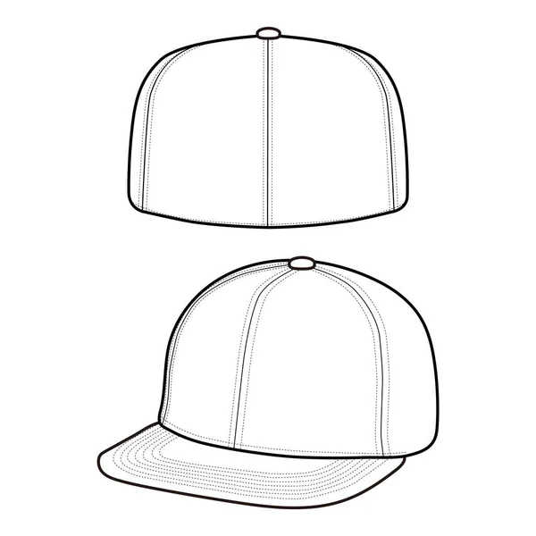 Snapback Cap Hat Fashion Flat Sketch — Stock Photo, Image