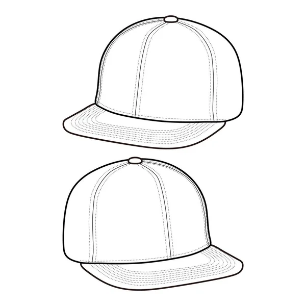 Snapback Cap Hat Fashion Platte Schets — Stockfoto