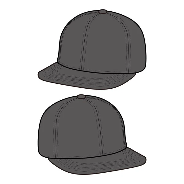 Snapback Cap Hat Fashion Flat Sketch — Stock Photo, Image