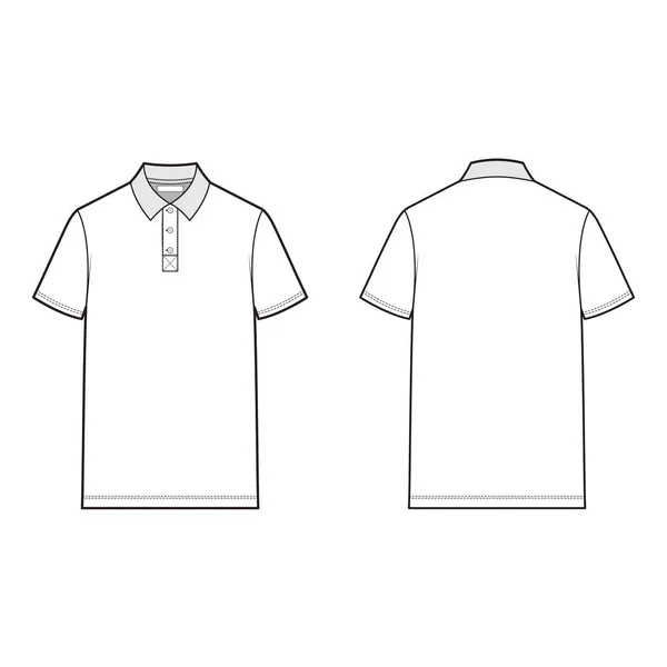 Polo Shirt Tee Top Fashion Sketsa Datar — Stok Foto