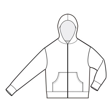 Kapüşonlu sweatshirt tasarımı düz moda
