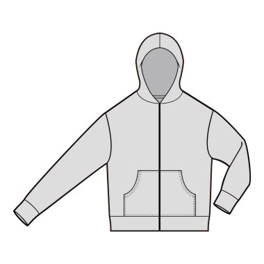 Kapüşonlu sweatshirt tasarımı düz moda