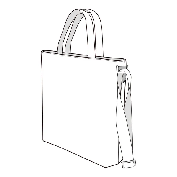 Tote Bag Cross Tote Fashion Flat Sketch — Fotografia de Stock