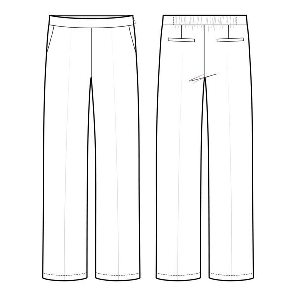 Pants Bottoms fashion flat sketch