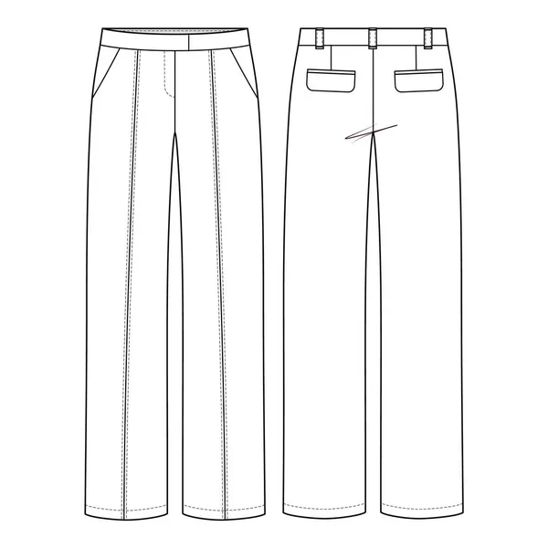 Spodnie Spodnie Moda Płaski Szkic — Zdjęcie stockowe